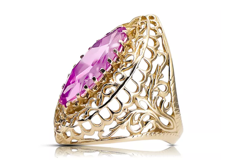 Ring Amethyst 14 Karat Gelbgold Vintage Schmuck vrc090y